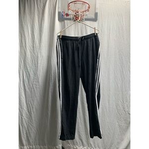 Men's Adidas Track Pants Black With White Strips Sweatpants Size 2XL